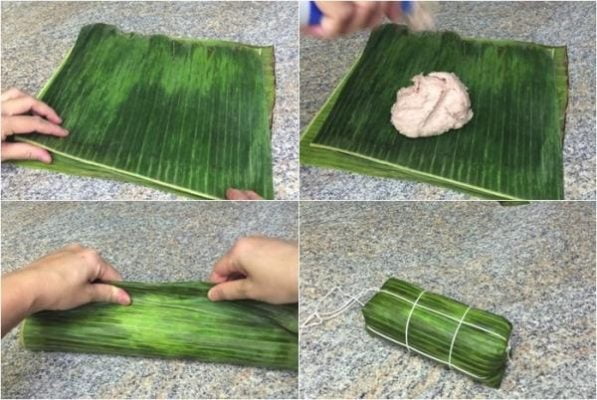 Các bước gói giò lụa