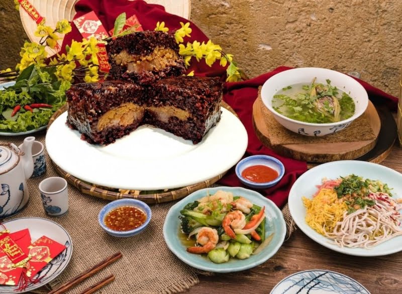 Bánh chưng nếp cẩm là một món quà tặng ý nghĩa dịp tết Nguyên Đán